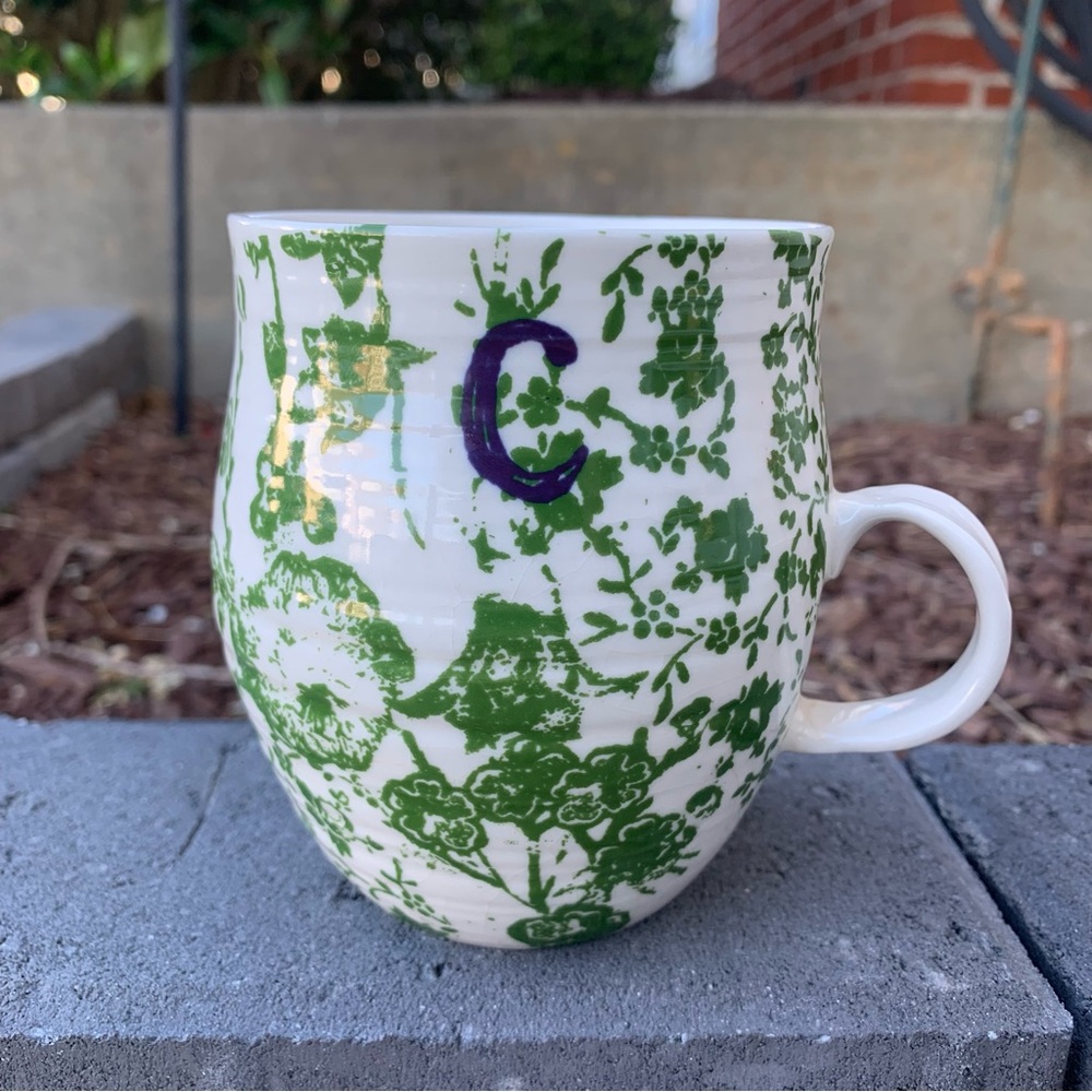 Anthropologie C Monogram Initial Coffee Mug